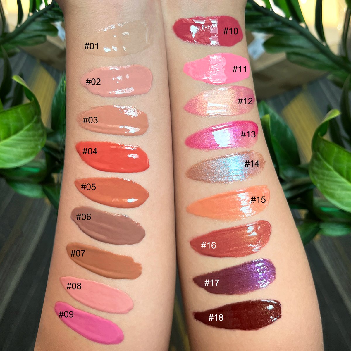 Wholesale Vegan Cosmetics Pink Transparent Nude Lip Gloss Supplier Custom Trademark Sequins Lip Gloss Private Label Lip Gloss