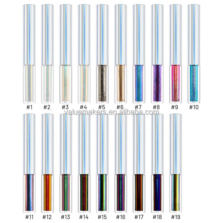 Private label new arrival metallic eyeliner water activated eyeliner shimmer chameleon liquid eyeliner