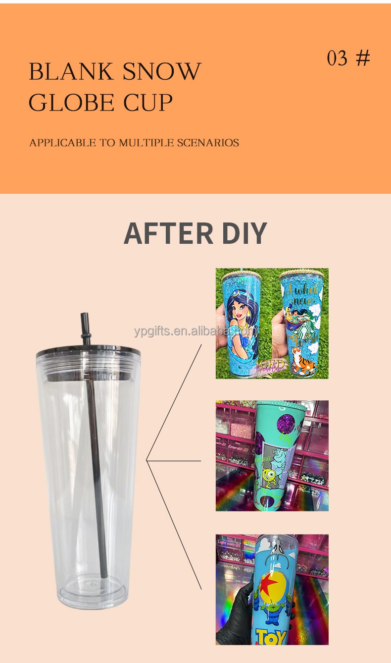 RTS Color Jelly 16 Oz Children's Acrylic Can With Lid And Straw Clear Plastic Cup-Shaped Drink For UV DTF Packaging