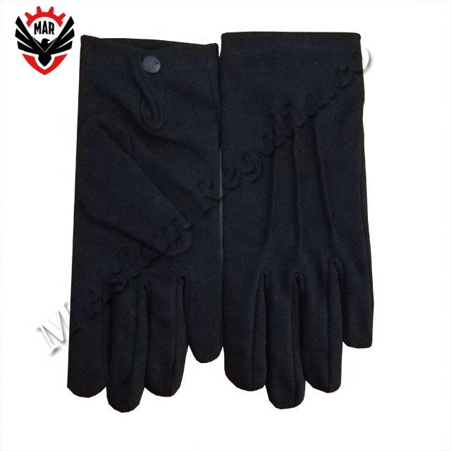 Royal Blue Square & Compasses Machine Embroidered Masonic White Cotton Gloves