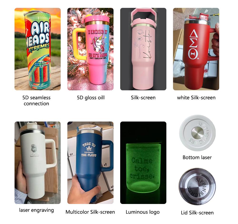 Custom Stanleyem Cup 40 Oz Stainless Steel Travel Mug With Handle Tumbler Outdoor Coffee Tumbler Coffee Cup With Lid