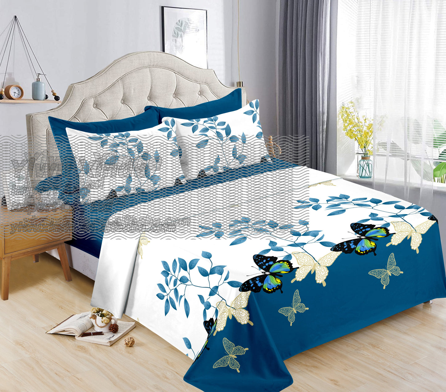 6pc Bedding Suit Wholesale In Stock Retail Printed Cotton Touch Fit Sheets King Bed Sheet With Pillowcase 6 Pcs
