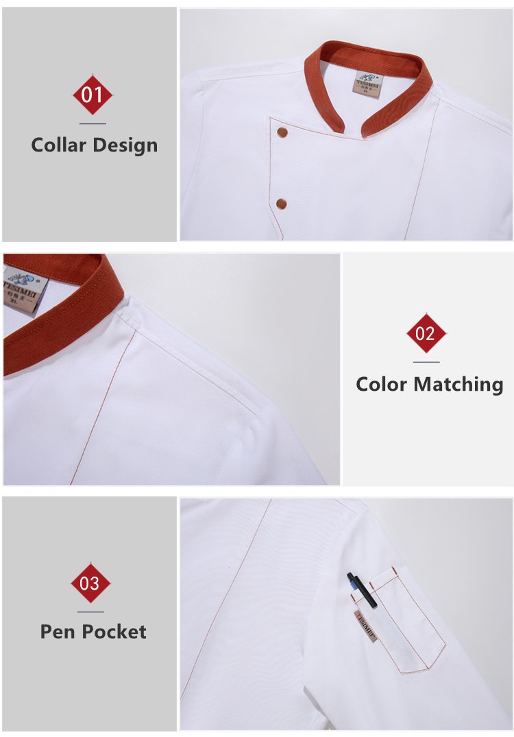 High Quality Winter Long Sleeve Fashion Restaurant Chef Coat Uniform Western Hotel Uniform Formal Restaurant Uniform