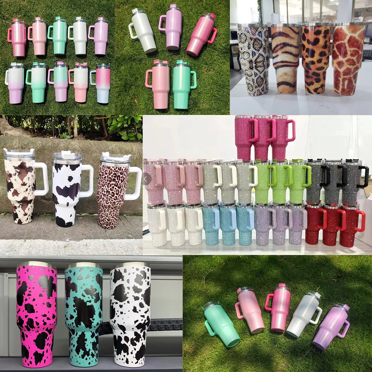 2025 Free Sample Travel Mug Stainless Steel Double Wall Vacuum Insulated Custom Coffee Cup 40 Oz Tumbler With Handle