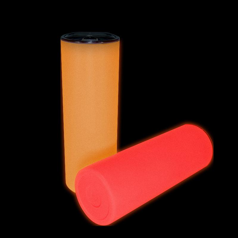 American Warehouse 20 Oz Fluorescent Stainless Steel Glow In The Dark Sublimation Slimming Tumbler Blank Luminous Paint Straight Cup