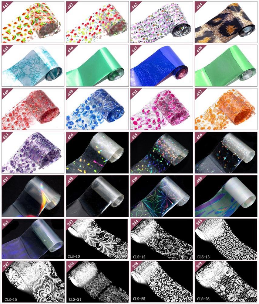 Wholesale Over 400 Design Plastic Paper Nail Transfer Foil Sticker Decals In Stock