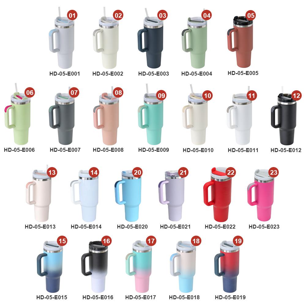 Custom Logo 30 Oz Cup Double Wall Vacuum Stainless Steel 40 Oz Coffee Outdoor Tumbler Travel Mug With Handle And Straw
