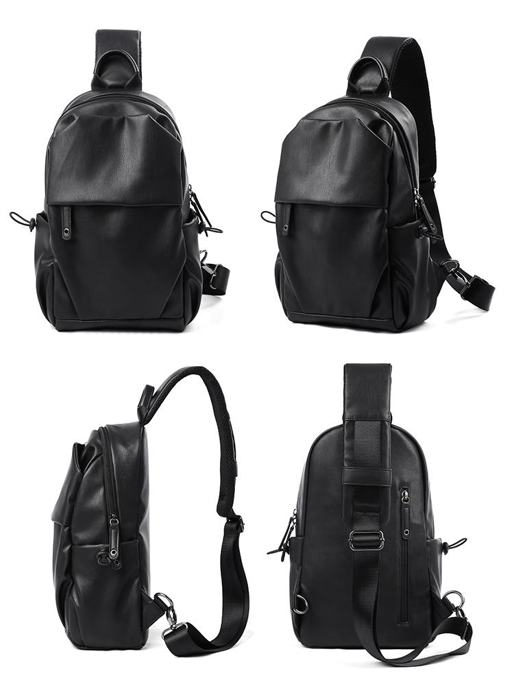 Waterproof Anti-theft PU Leather Chest Bag Men's Crossbody Bag