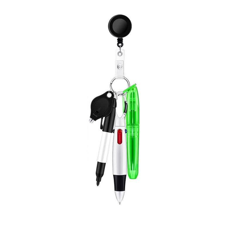 Assemble Multi-function Nurse Pen Set Clip Badge Holder Retractable Custom Nurse Pen Badge Reel Nurse Doctor Gift