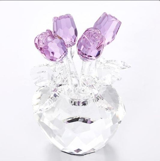 Hitop Crystal Flower Crystal Glass Rose Statue Novelty Craft Gift Anniversary Christmas Gift New Product Ideas