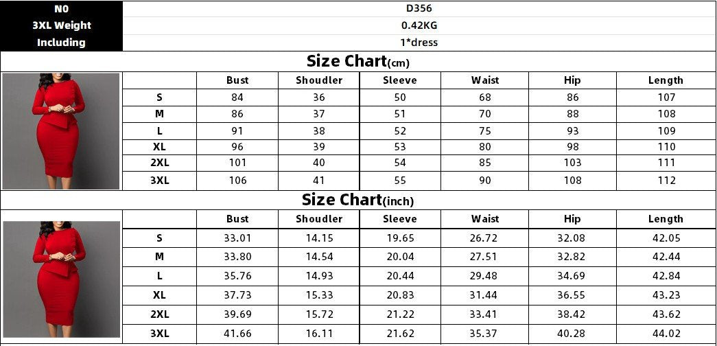 Spring And Autumn New Fashion Women's Long-sleeved O-collar Slim-fit Vestibule Office Women A- Line Pencil Skirt