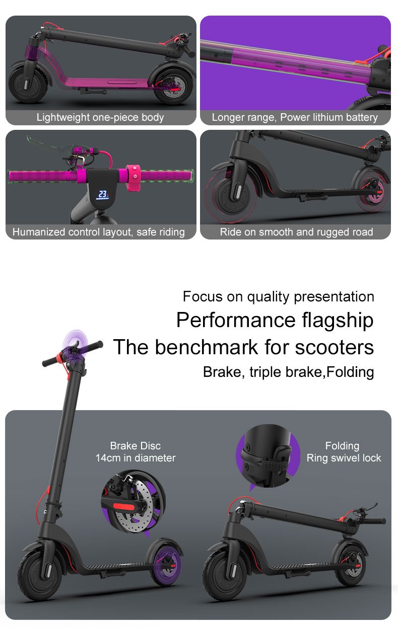 China Cheap Latest Hot Inquiry Fashion X7 Mobile 2 Wheels Other EScooter Powerful 350 Watt Motor Maximum Range 40km Electric Scooter