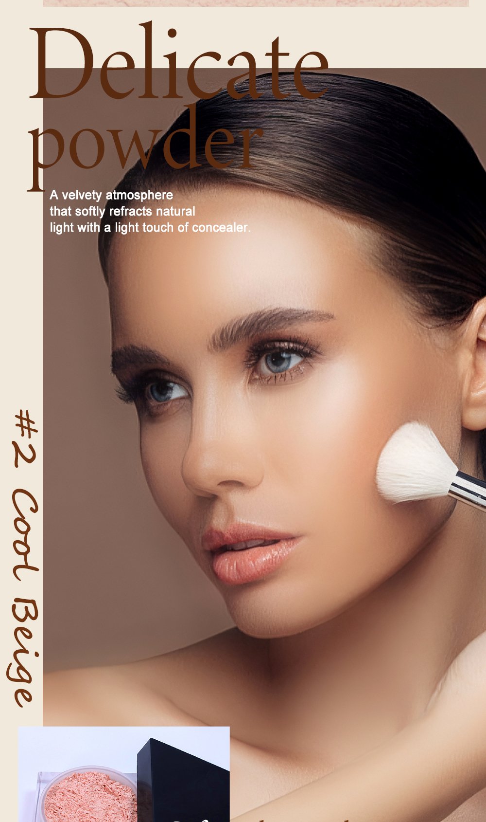 Low MOQ Matte Waterproof Cosmetic Makeup Private Label Vegetarian Pink Loose Style Powder