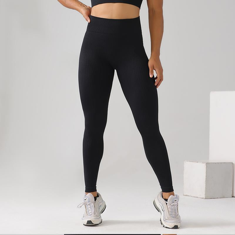 High Quality Rib Zipper 6-piece Set Active Wear Fitness Seamless Yoga Suit Sports Bra Leggings Women's Fitness Suit