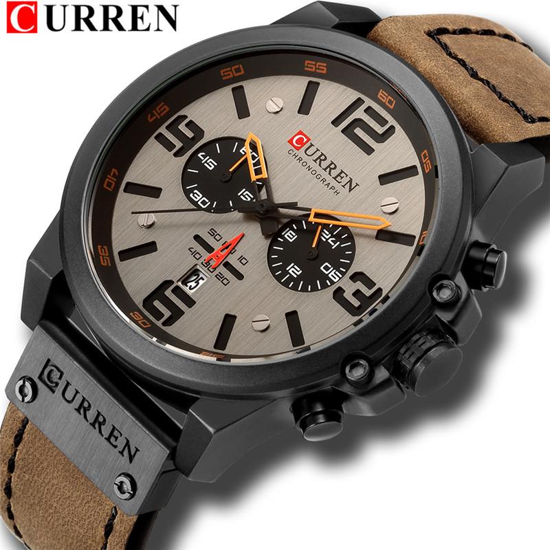 Relogio Men's Watch Top Brand Men's Sports Watch Leather Quartz Watch Erkek Saat Curren 8314