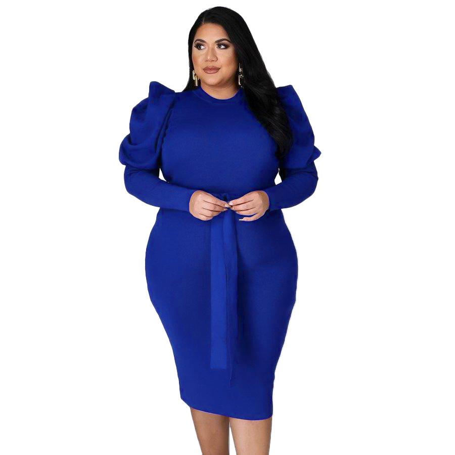 2021 Women's Long Sleeve Casual Tights Plus Size Dress Women's Clothing Plus Size Women's Dress