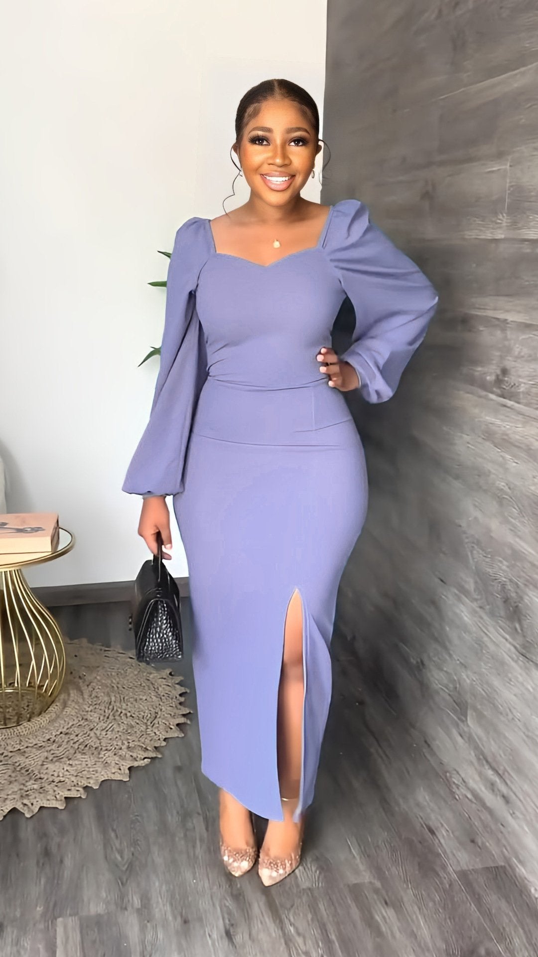 Wholesale Women Elegant Long Sleeve Midi Women