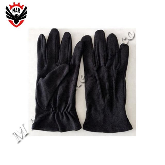 Royal Blue Square & Compasses Machine Embroidered Masonic White Cotton Gloves