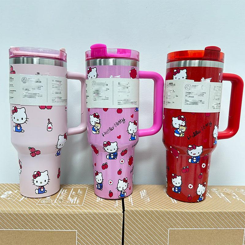 Wholesale Custom Cartoon Logo Cup 40 Oz Outdoor Portable Travel Mug 304 Stainless Steel Insulated Tumbler 40 Oz With Handle