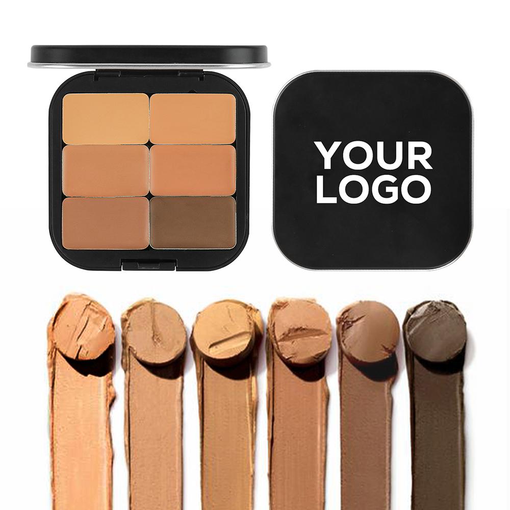 6 Color Matte Waterproof Concealer Palette Private Label Full Cover Concealer OEM