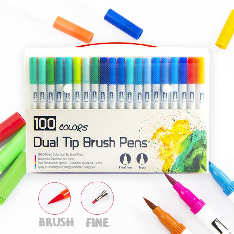 120 Color Soft Bullet Tip Watercolor Marker With Double Tip