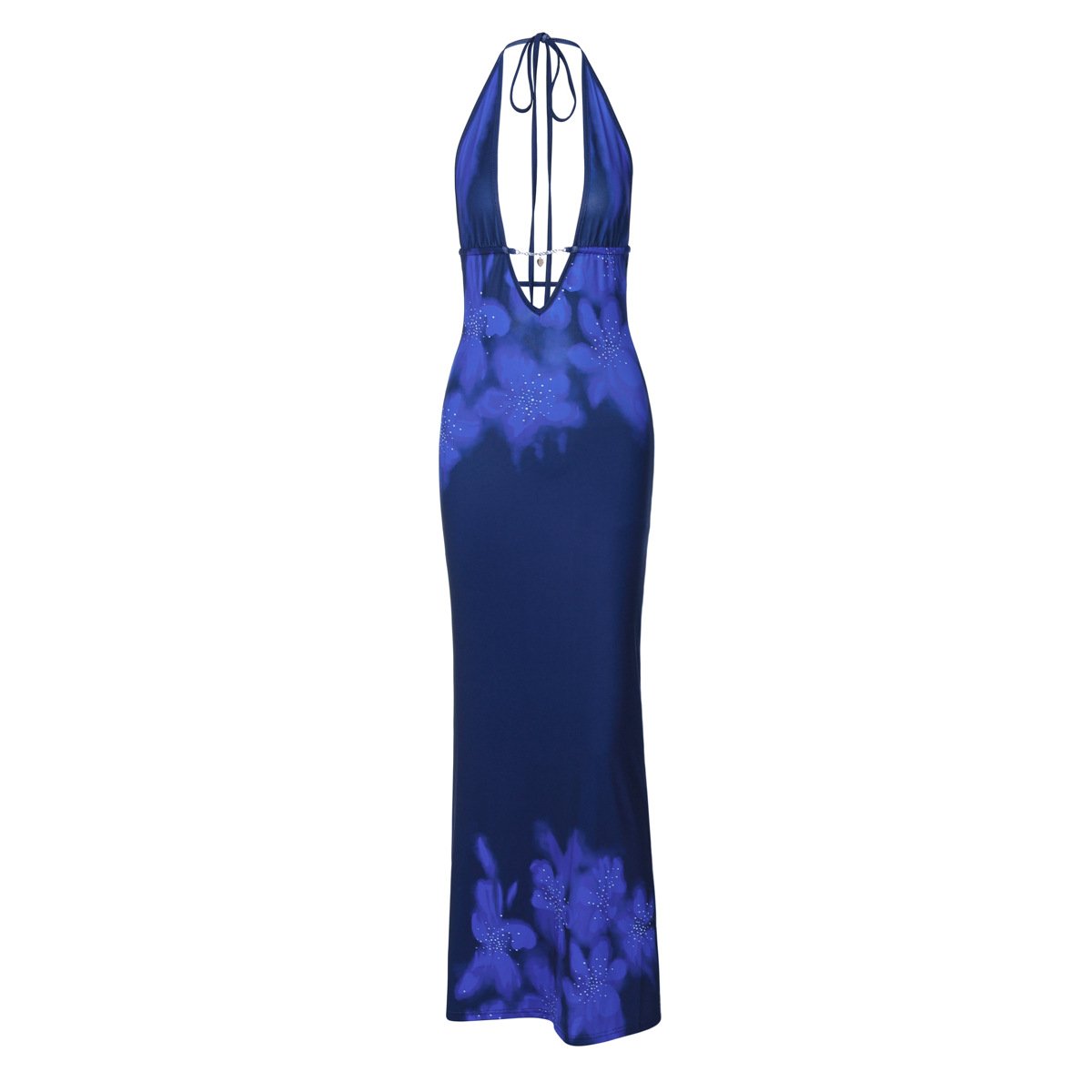 Fashion Women's 2025 Autumn New Fashion Printing Sexy Backless Slim Split Lace Dress Wholesale Maxi Dress