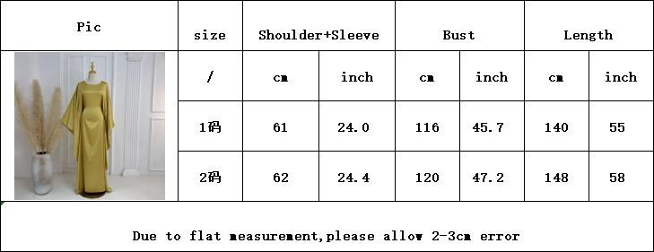 2024 Silk Satin Poncho Long Sleeve Loose Muslim Gown Luxury Kaftan Fashion Elegant Women Abaya Maxi Women's Dress