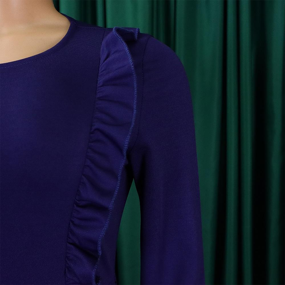 Spring And Autumn New Fashion Women's Long-sleeved O-collar Slim-fit Vestibule Office Women A- Line Pencil Skirt