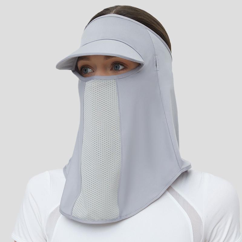 Hot-selling Summer Sun Protection UV Protection Ice Silk Veil Golf Mask With Hat Brim Outdoor Ear Mask Mouth Net Mask