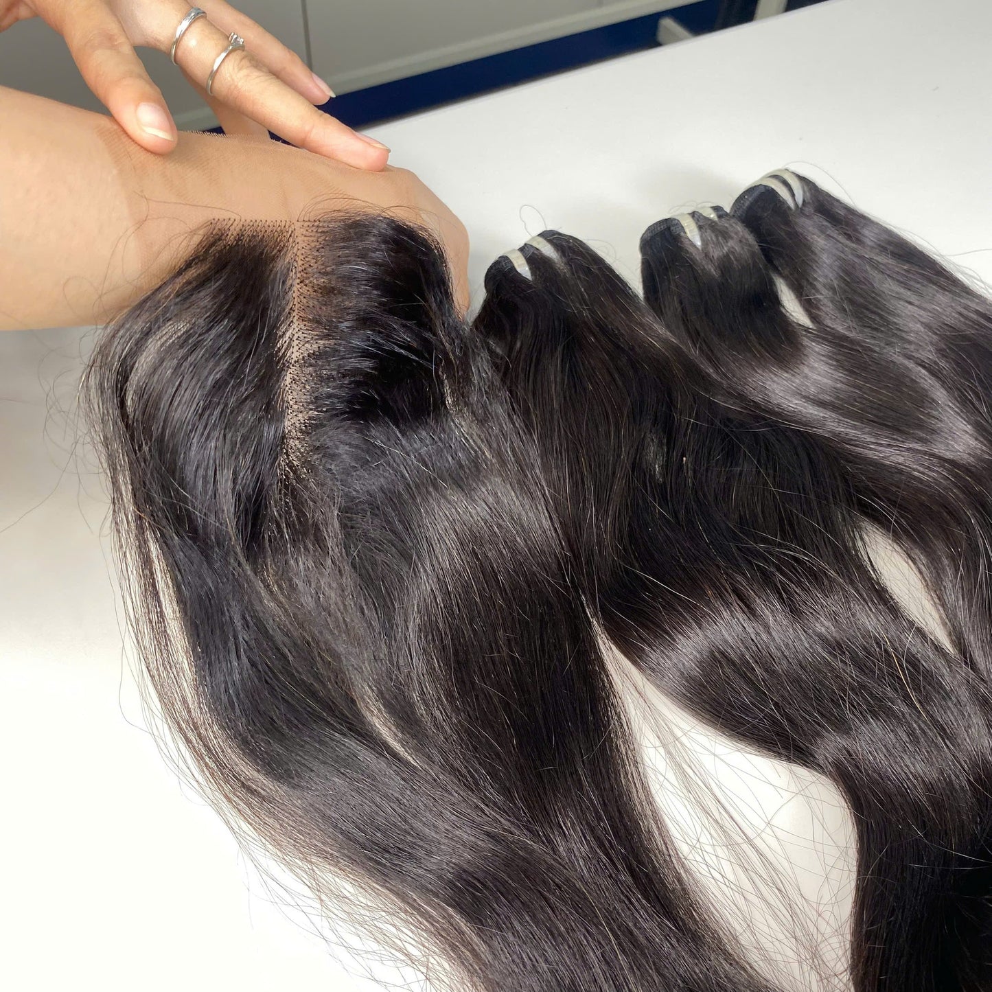 High Quality Transparent Lace HD Lace Loose Crimp Full Set Vietnamese Virgin Women's Hair Wig Without Genius Weft Natural Color