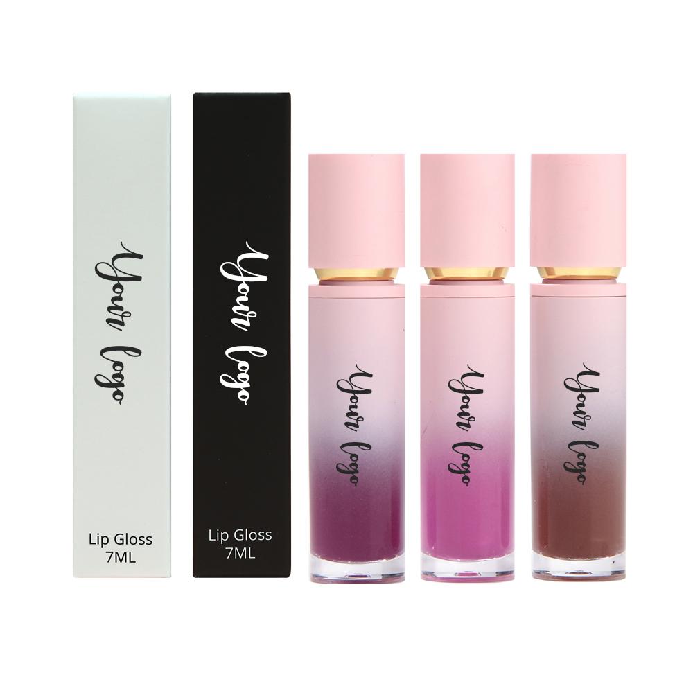 Customized logo OEM odm wholesale matte lipstick gloss lip gloss clear finish cruelty free glitter lip gloss set