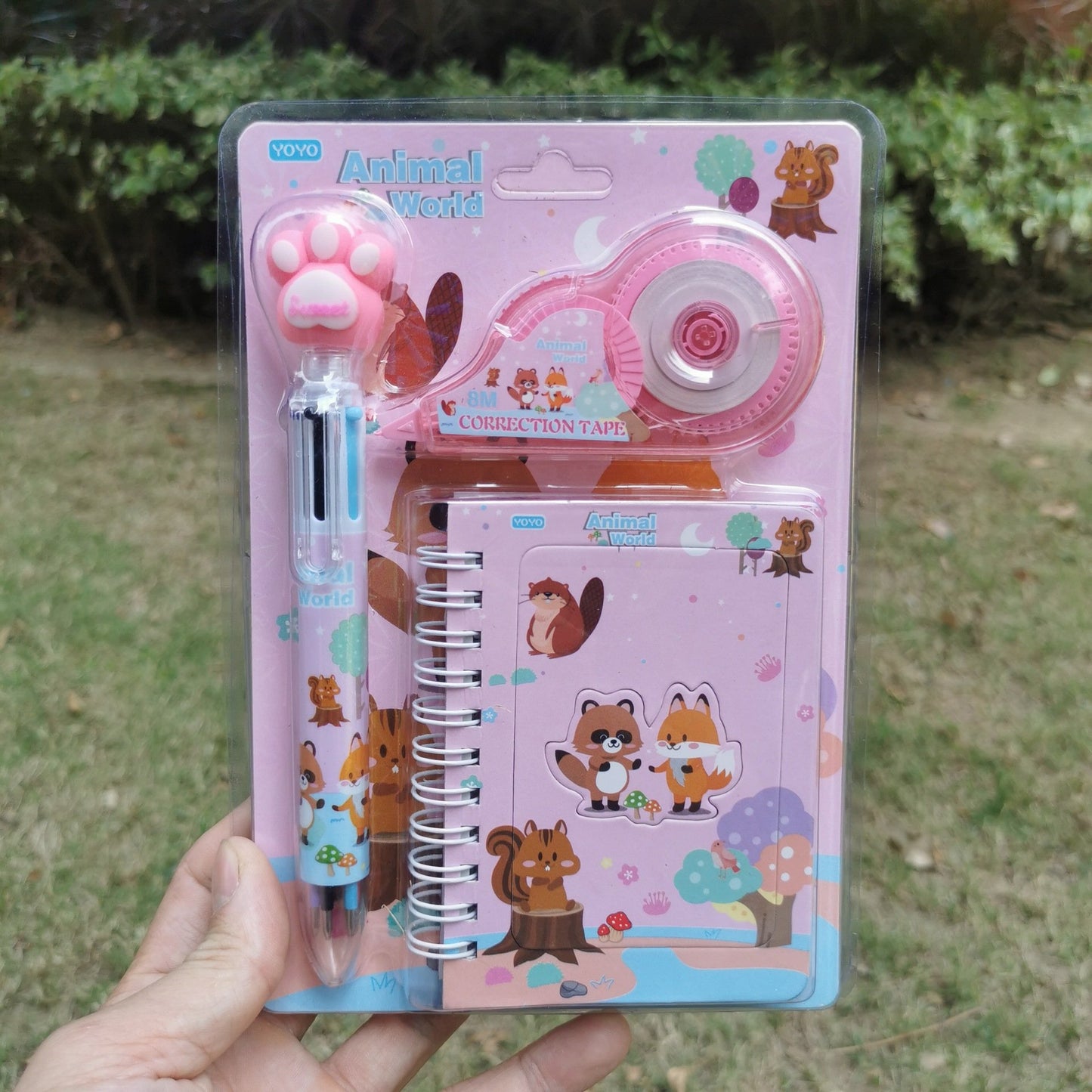 Cartoon Animal Stationery Suit Gift Unicorn Stationery Suit Correction Tape Notebook With Pen Book School Supplier