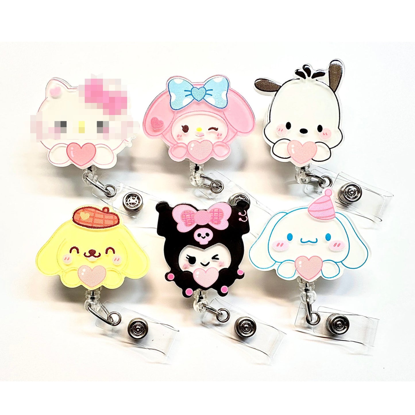 Custom Retractable Lanyard Acrylic Flat Back Care Nurse Accessories Badge Reel Bracket With ID Card Badge Bracket