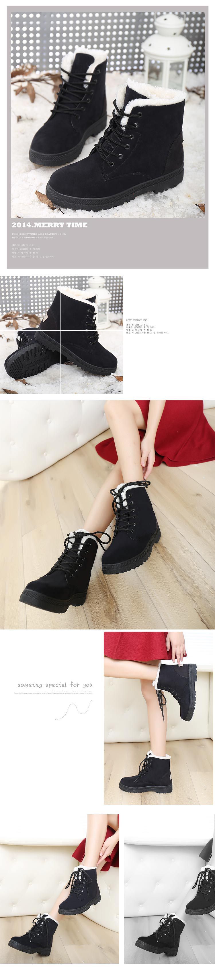 Langelentiger Amz Best Seller Fashion Women's Boots Hot Flat Boots Women's Warm Women's New Arrears Snow Boots