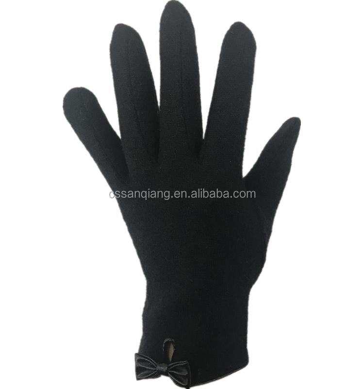 Custom Islamic Ladies Black Winter Warm Wool Hand Muslim Gloves