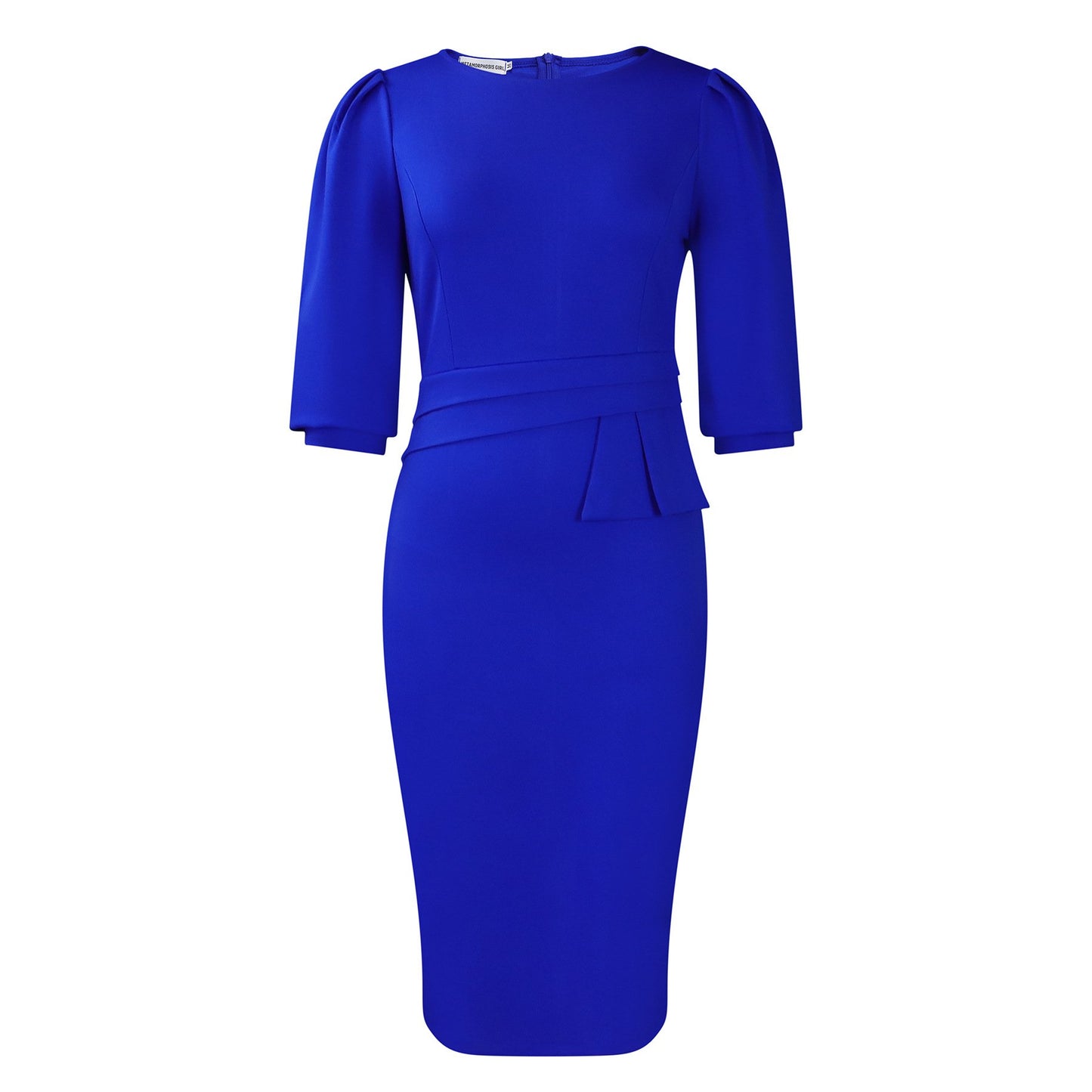 New Women's Elegant Women's O-Collar Pleated Fashion OL Tongle Pencil Skirt Office Dress