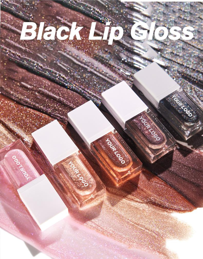 High Quality Custom Gloss Glossy Lip Glossy Christmas Black Lip Gloss Private Label