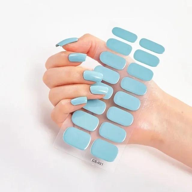 Waterproof Nail Gel Sticker Decal Semi-cured UV Lamp Gel Nail Sticker With UV Lamp, Durable