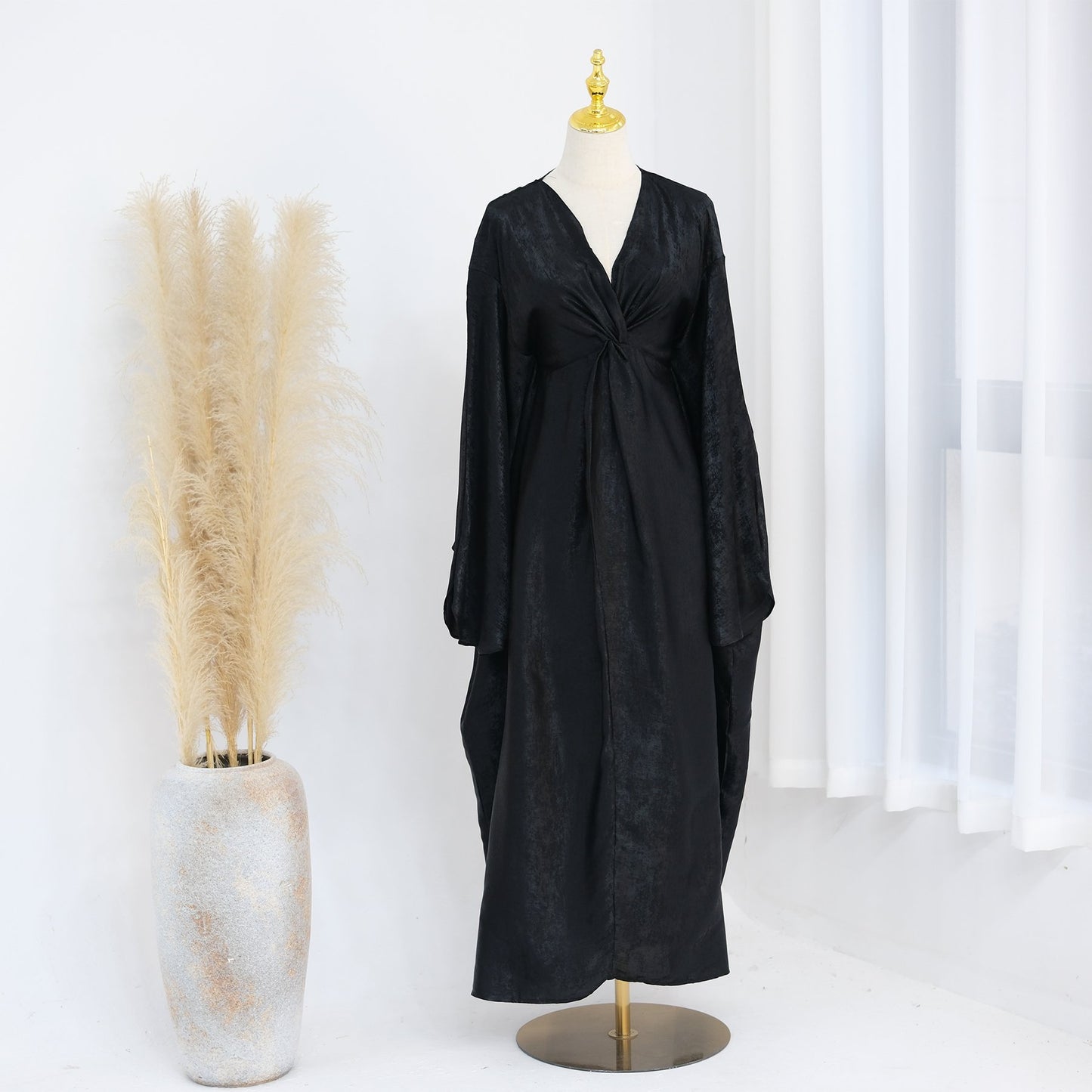 Wholesale Loriya Abaya 2025 African Clothing Abaya Muslim Women Shiny Polyester Midi Skirt Plus Size Women's Clothing