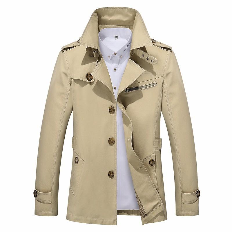 Autumn 2022 Casual Coat Long-sleeved Windproof Slim-fit Handsome Solid Color Men's Coat