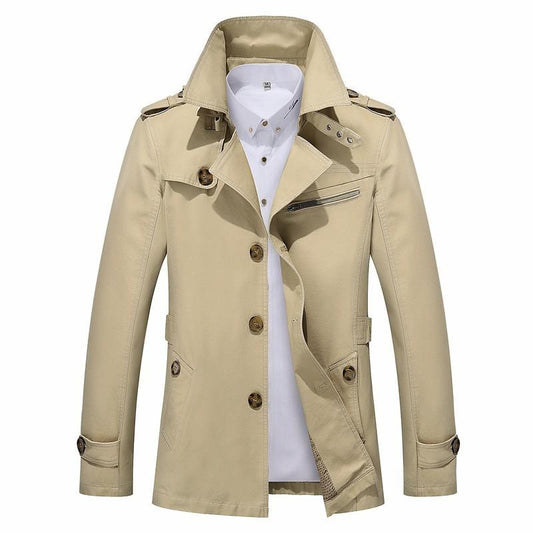 Autumn 2022 Casual Coat Long-sleeved Windproof Slim-fit Handsome Solid Color Men's Coat