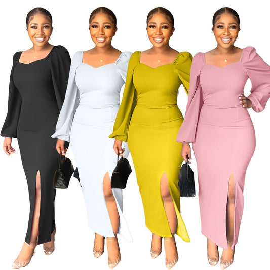 Ladies Elegant Black Maxi Dress Anti Wrinkle Office Party Style Blank Ladies Wholesale