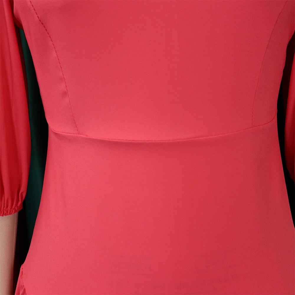 Lancy New American Elegant Women's African Clothing Spring Long Powder Puff Sleeve Pleated Casual Dress Plus Size Fashion Dress Women