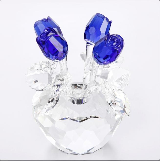 Hitop Crystal Flower Crystal Glass Rose Statue Novelty Craft Gift Anniversary Christmas Gift New Product Ideas