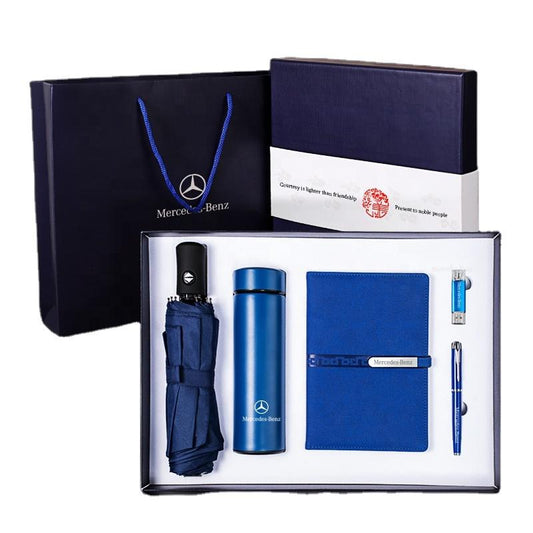 Corporate Gift Souvenirs Customized Logo For Guests Notebook Journal With Pen And Flask Umbrella USB Power Bank
