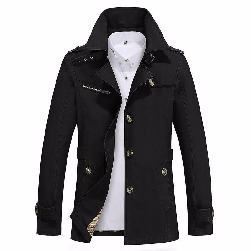 Autumn 2022 Casual Coat Long-sleeved Windproof Slim-fit Handsome Solid Color Men's Coat