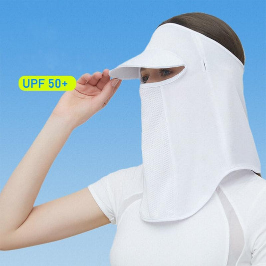 Hot-selling Summer Sun Protection UV Protection Ice Silk Veil Golf Mask With Hat Brim Outdoor Ear Mask Mouth Net Mask