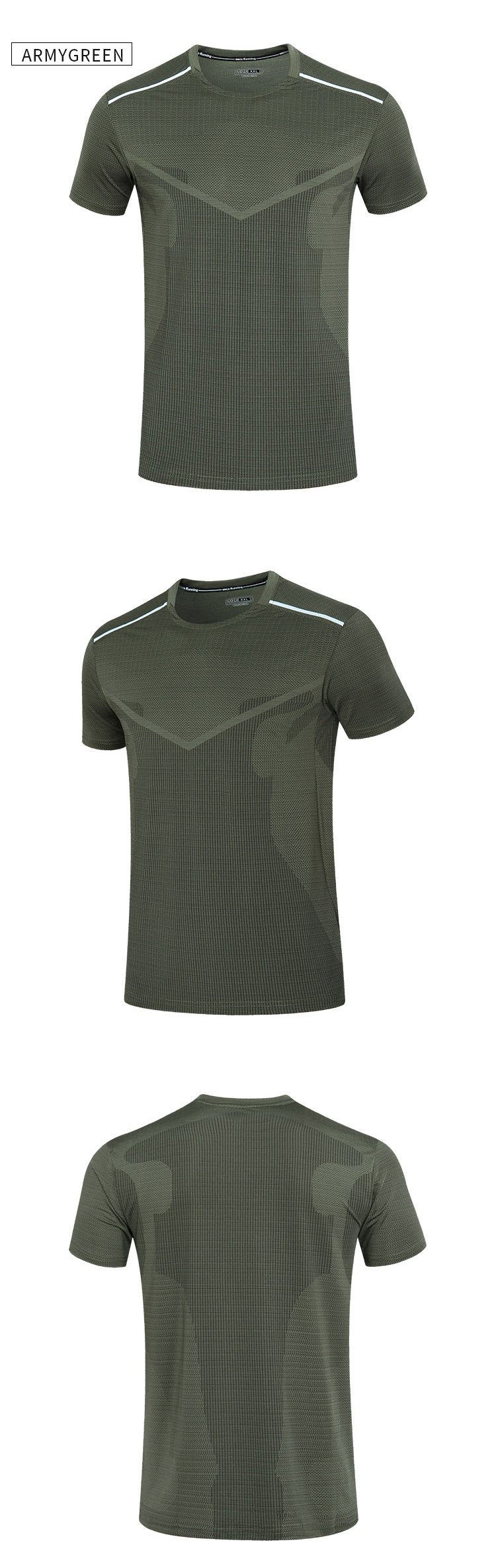 Light Fit Printed Short Sleeve High Stretch Running Top Training Gym T-shirt For Men