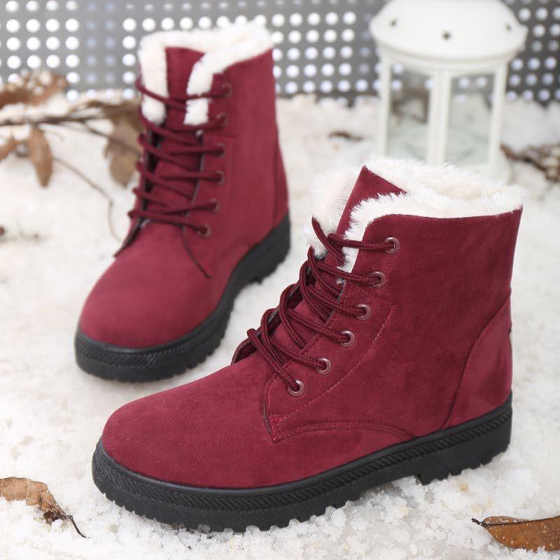 Langelentiger Amz Best Seller Fashion Women's Boots Hot Flat Boots Women's Warm Women's New Arrears Snow Boots