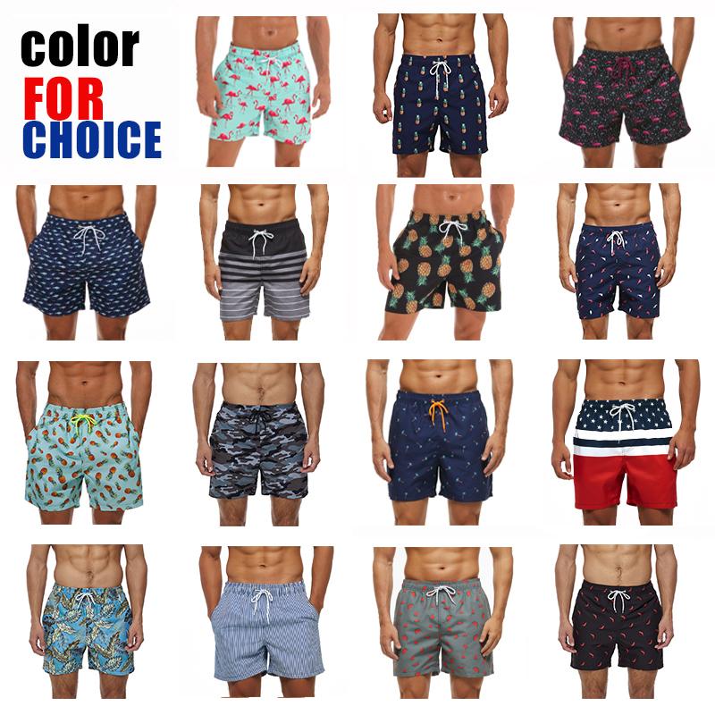 High Quality Custom 4-way Stretch Sublimation Printed Beach Shorts With Zipper Pocket Women's Men's Swimming Trunks